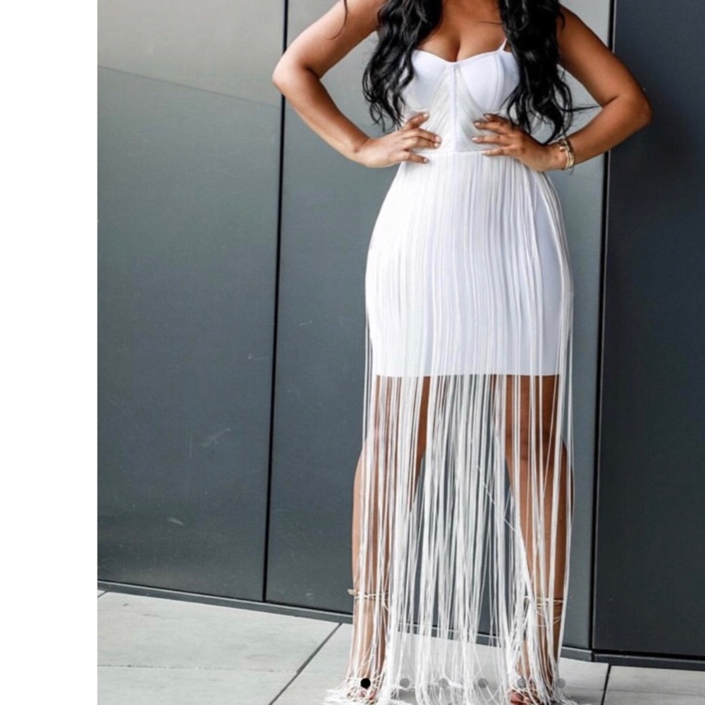 White fringe dress